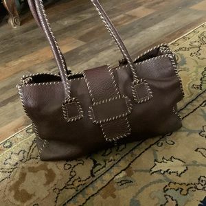 OMBU Brown leather shoulder bag